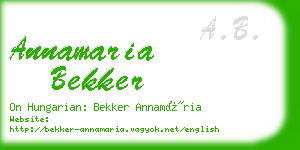 annamaria bekker business card